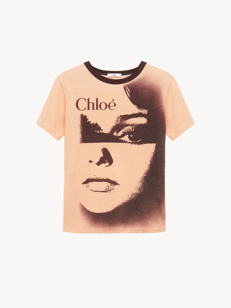 T-shirt col rond en jersey de coton &agrave; logo