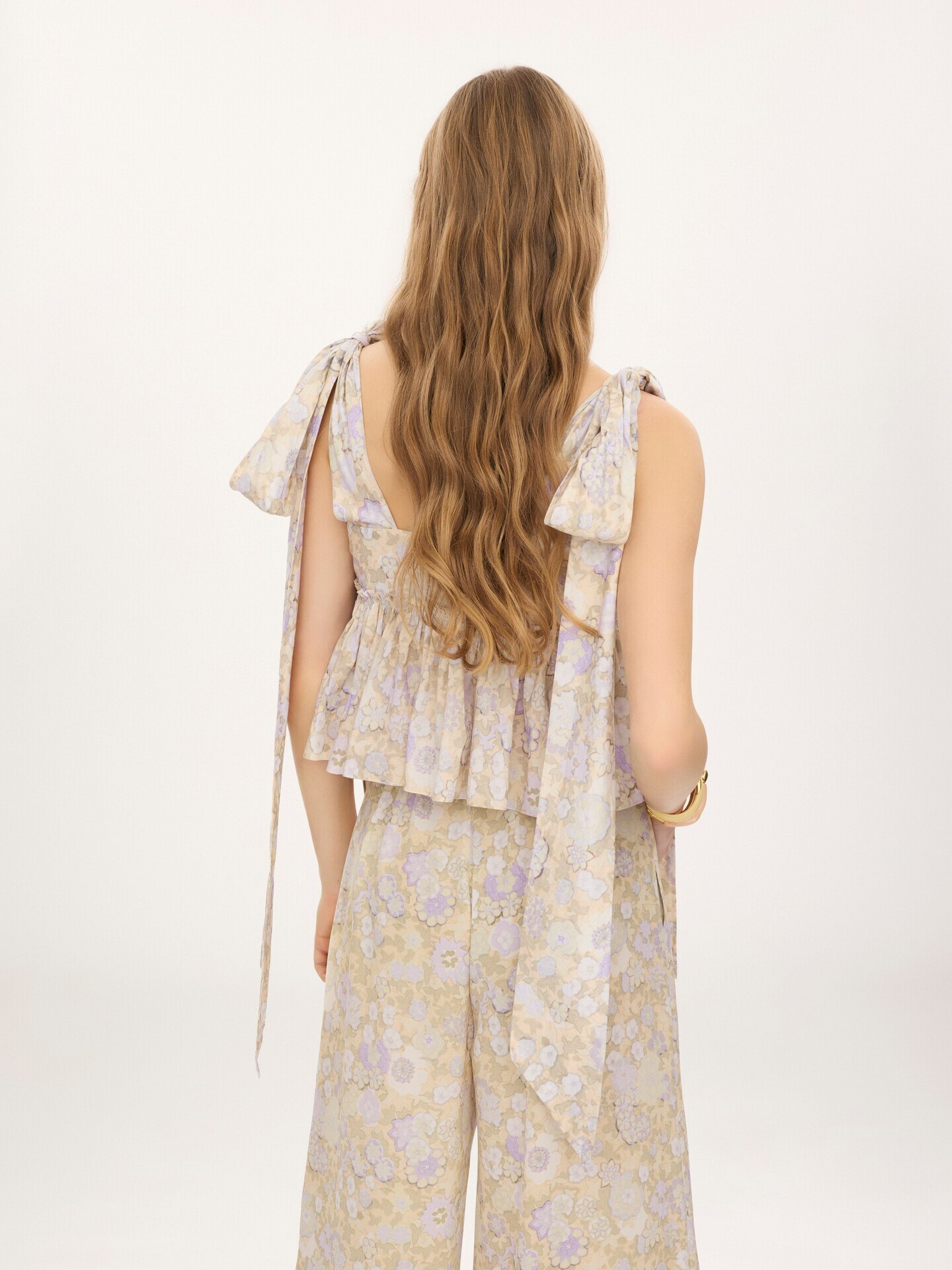 Knotted-strap cropped top in soft cotton - 6
