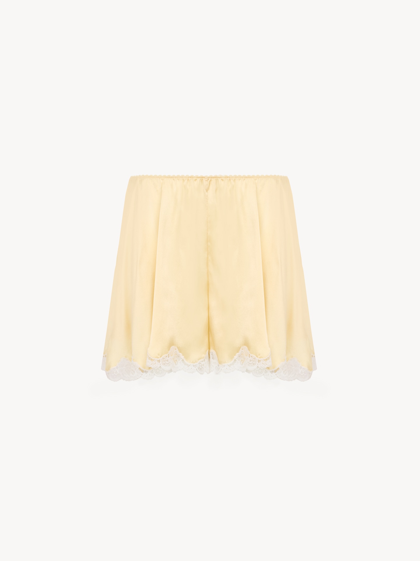 Fluid top in washed silk satin & lace - 2