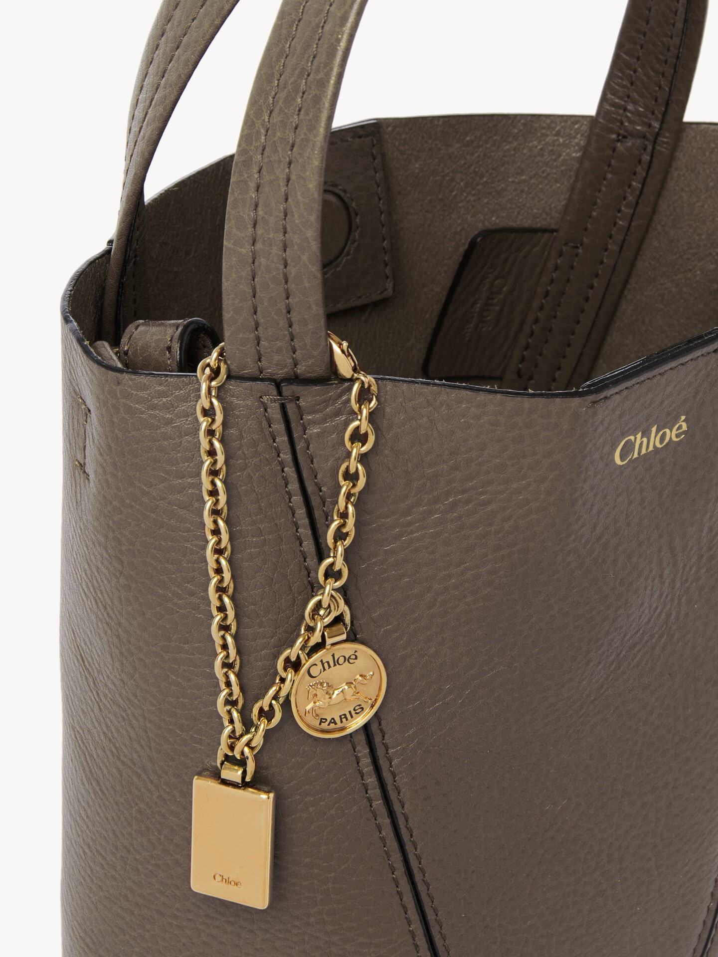 Small Chlo&eacute; Spin tote bag in grained leather - 6.0