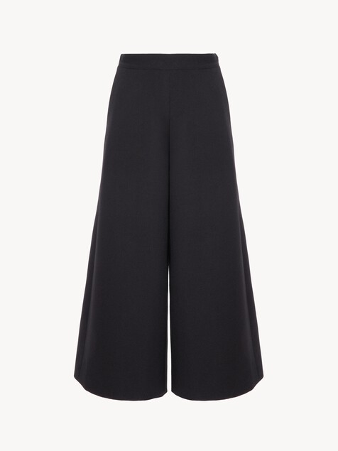 Pantalon tailleur large en cr&ecirc;pe de laine