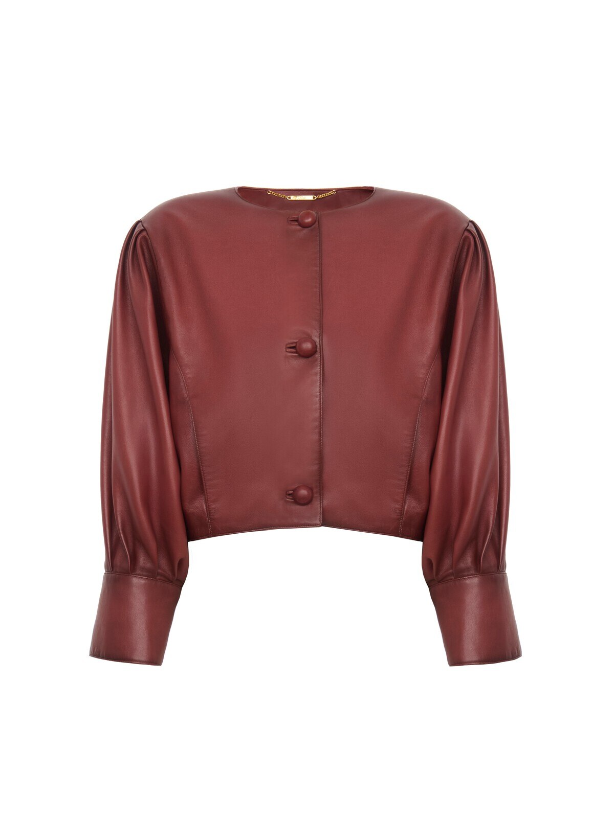 Chloé Cropped collarless jacket in leather