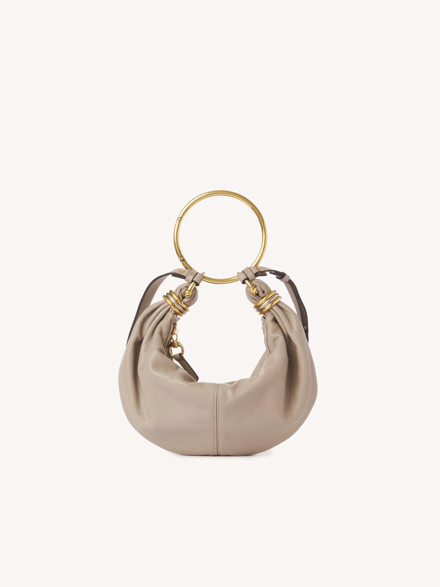 Small Bracelet hobo bag in grained leather - 5.0