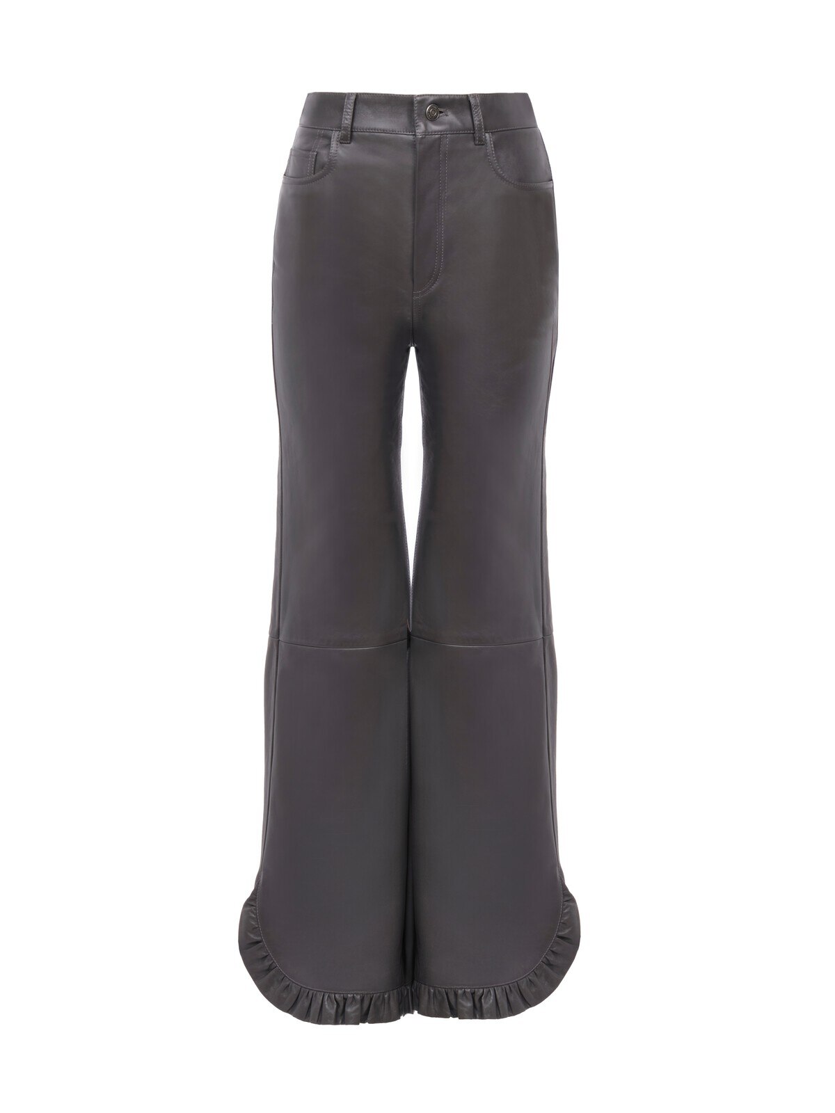 Chloé Ruffled flared pants in leather