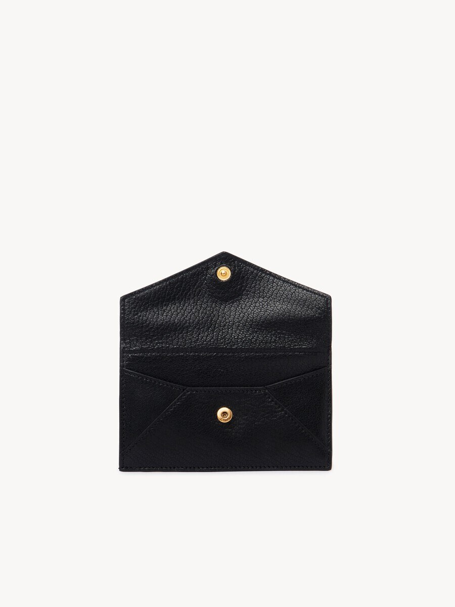 Small Envelope purse with card slots in grained leather - 5