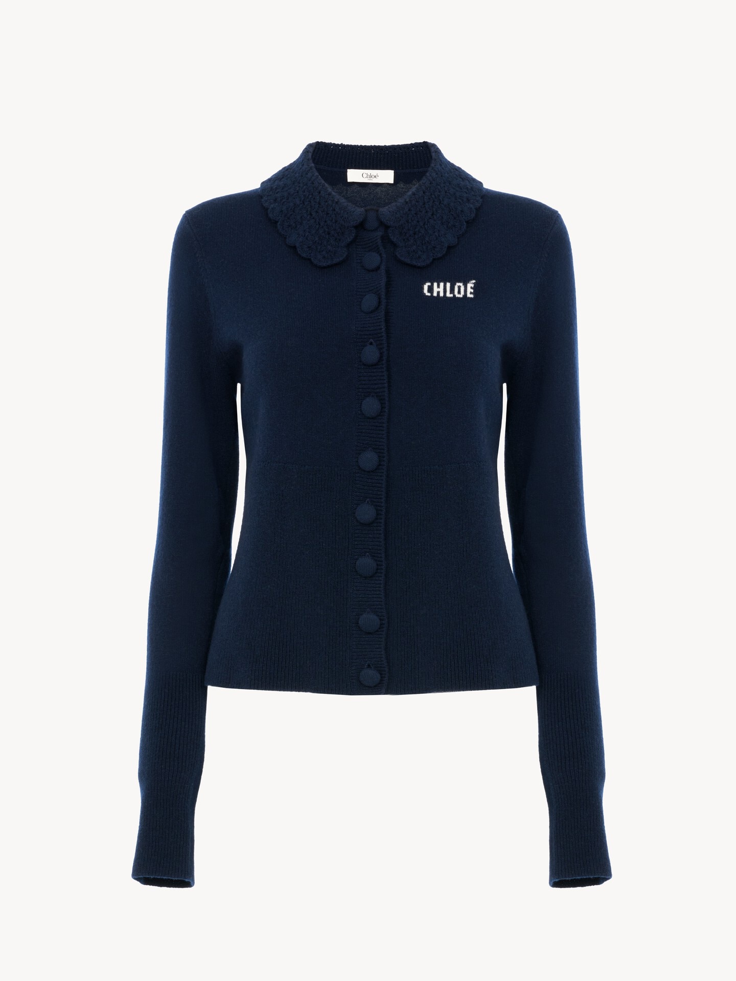 Fitted logo cardigan in a wool knit - 2.0