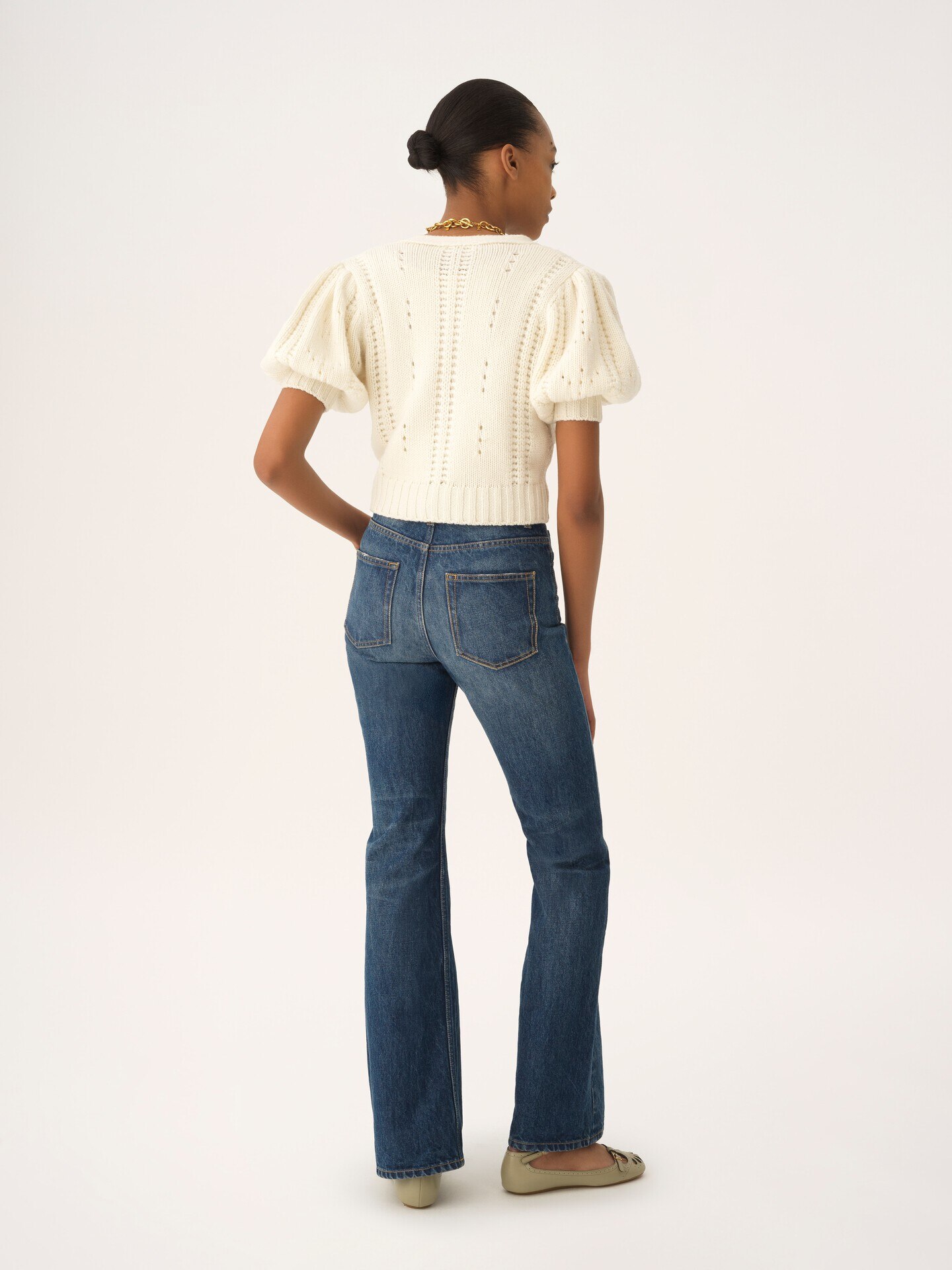 Cardigan manches bouffantes en maille de laine et cachemire - 5