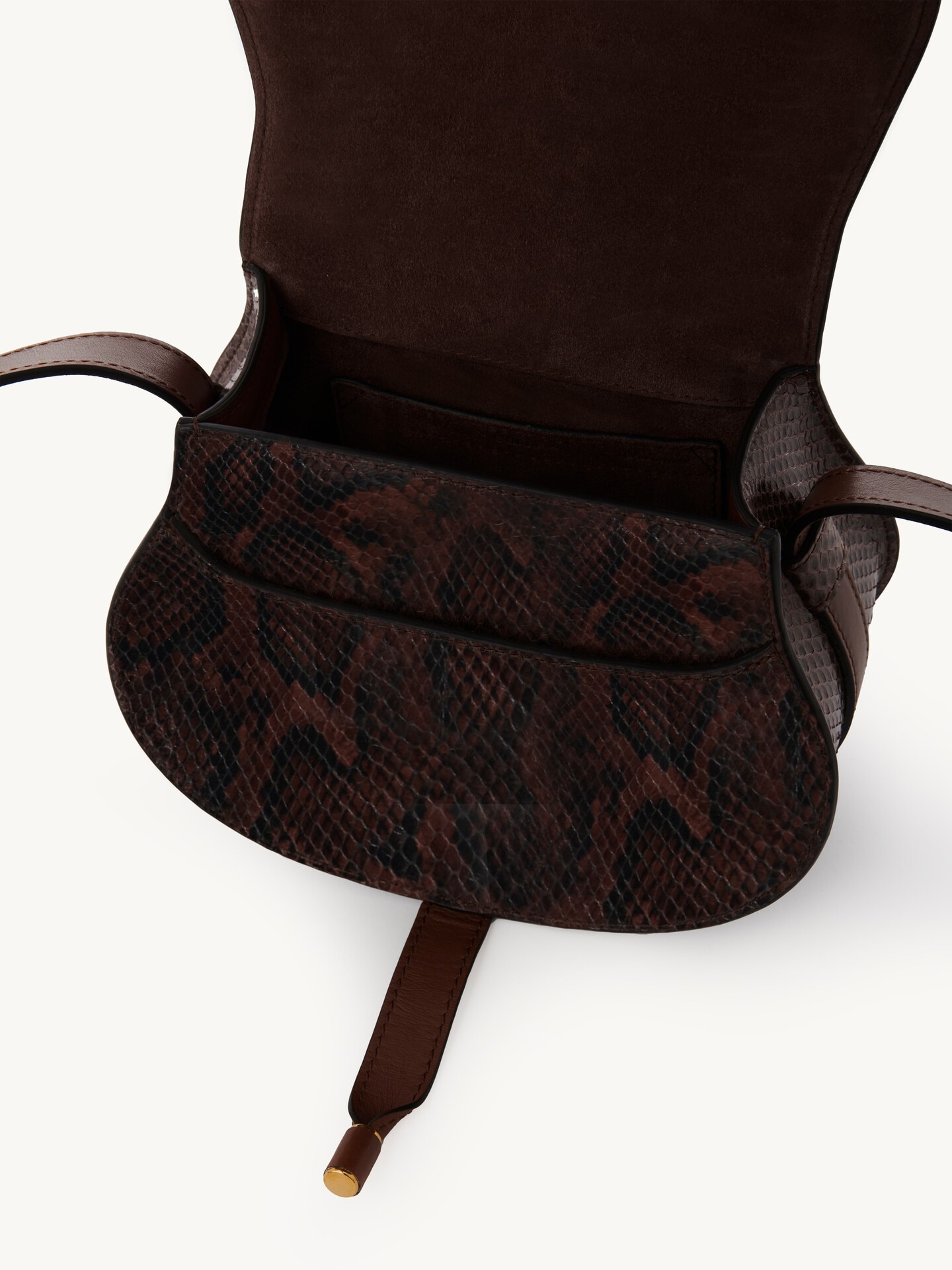 Bolso saddle peque&ntilde;o Marcie de cuero efecto pit&oacute;n - 5