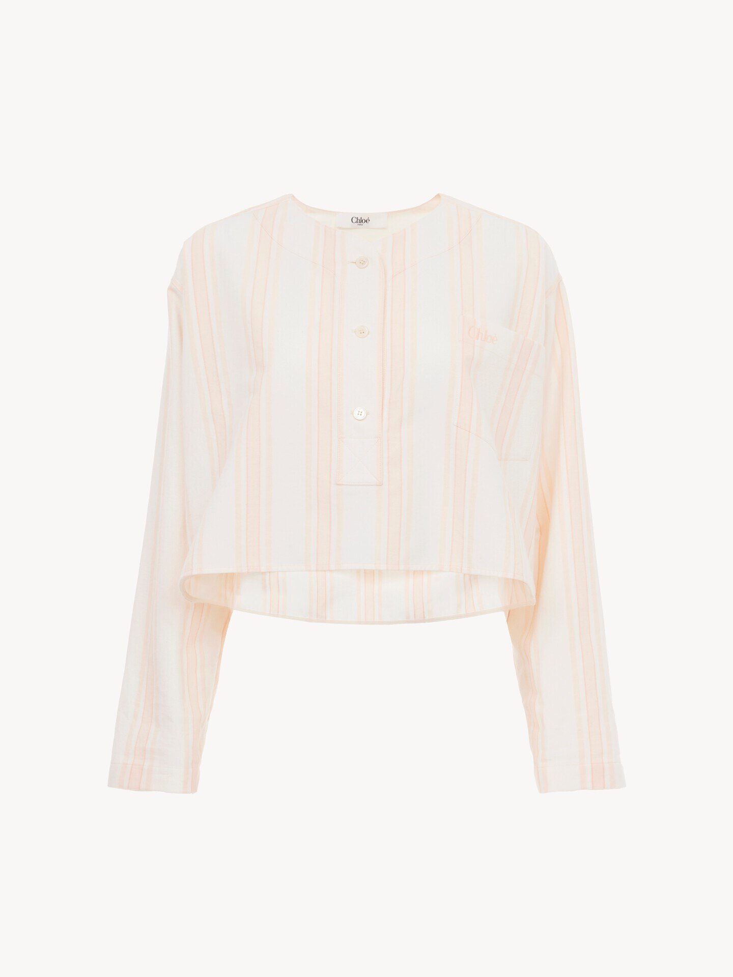 Long-sleeve cropped top in cotton - 2