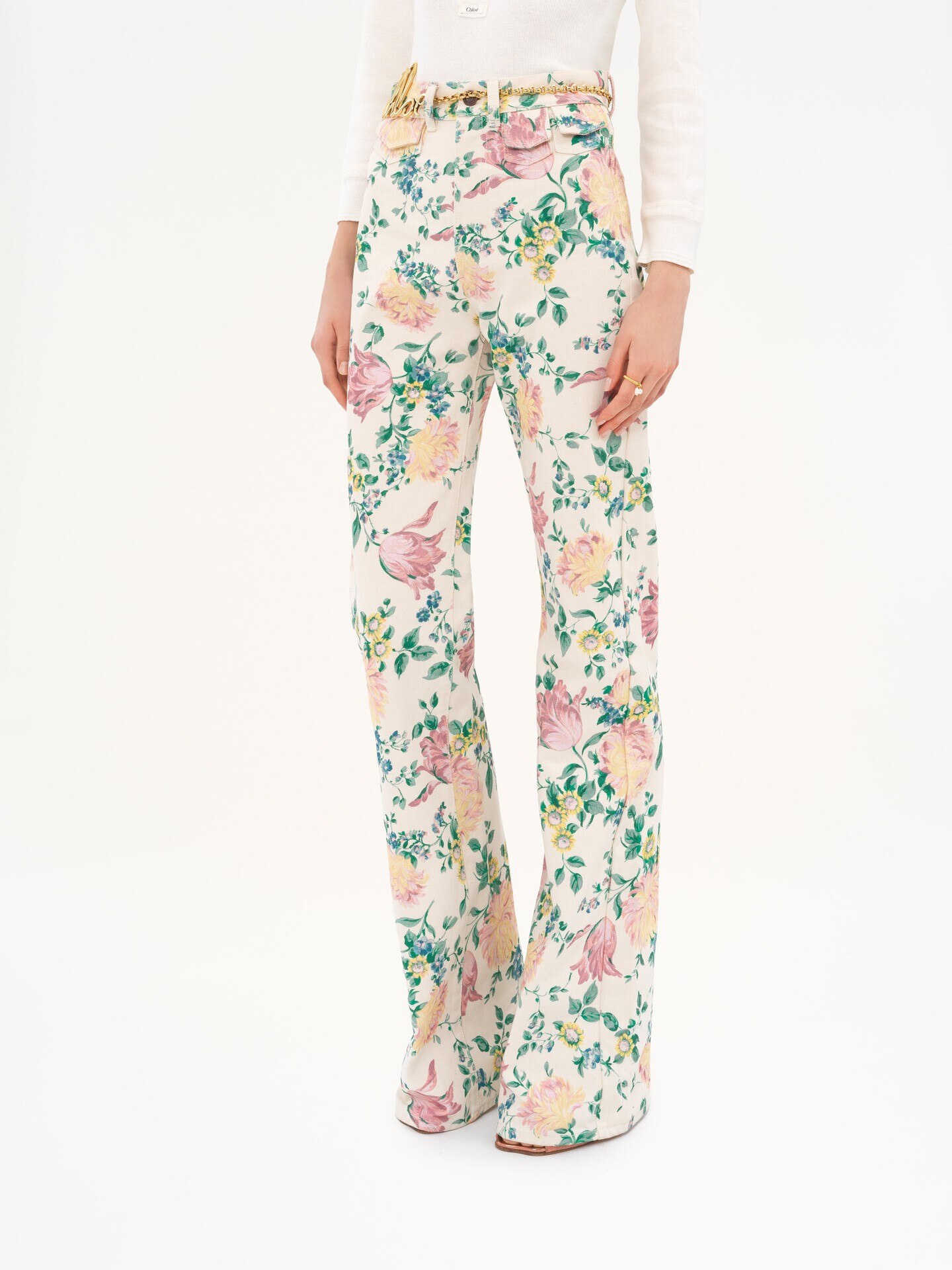 High-rise flare jeans in denim - 5