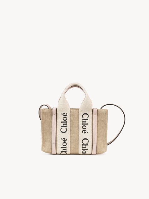 Minibolso tote Woody de lino