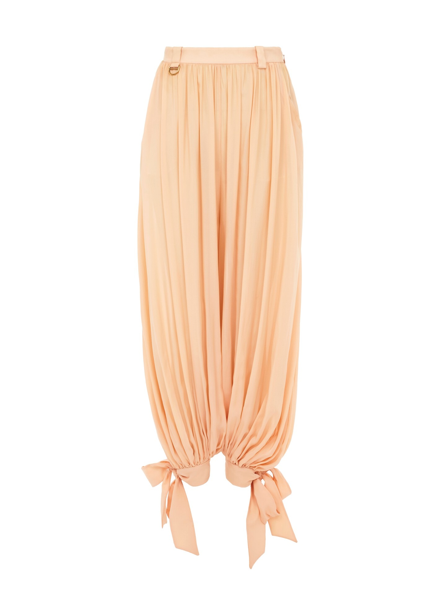 Fluid pleated pants in silk charmeuse Pink - Chloé