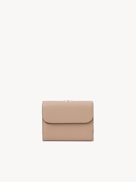 Small Alphabet tri-fold in grained leather 