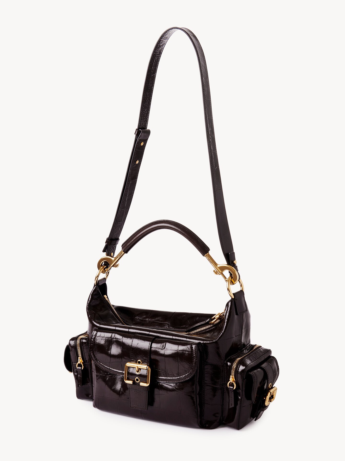 Camera bag in croco-effect leather - 4