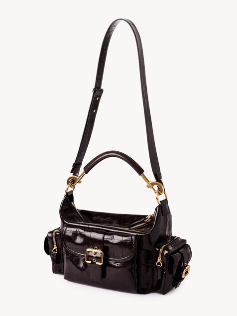 Sac Camera bag en cuir effet crocodile