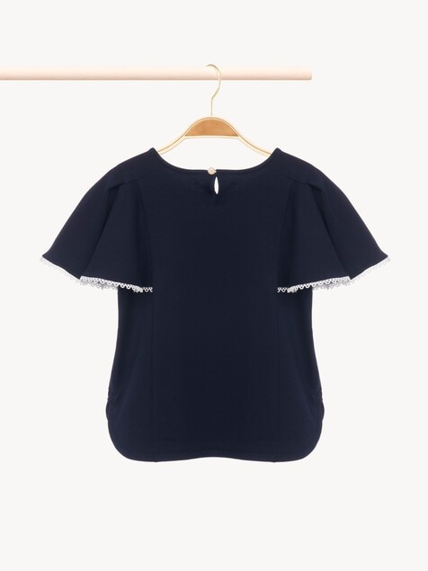 Kids' guipure-trim T-shirt