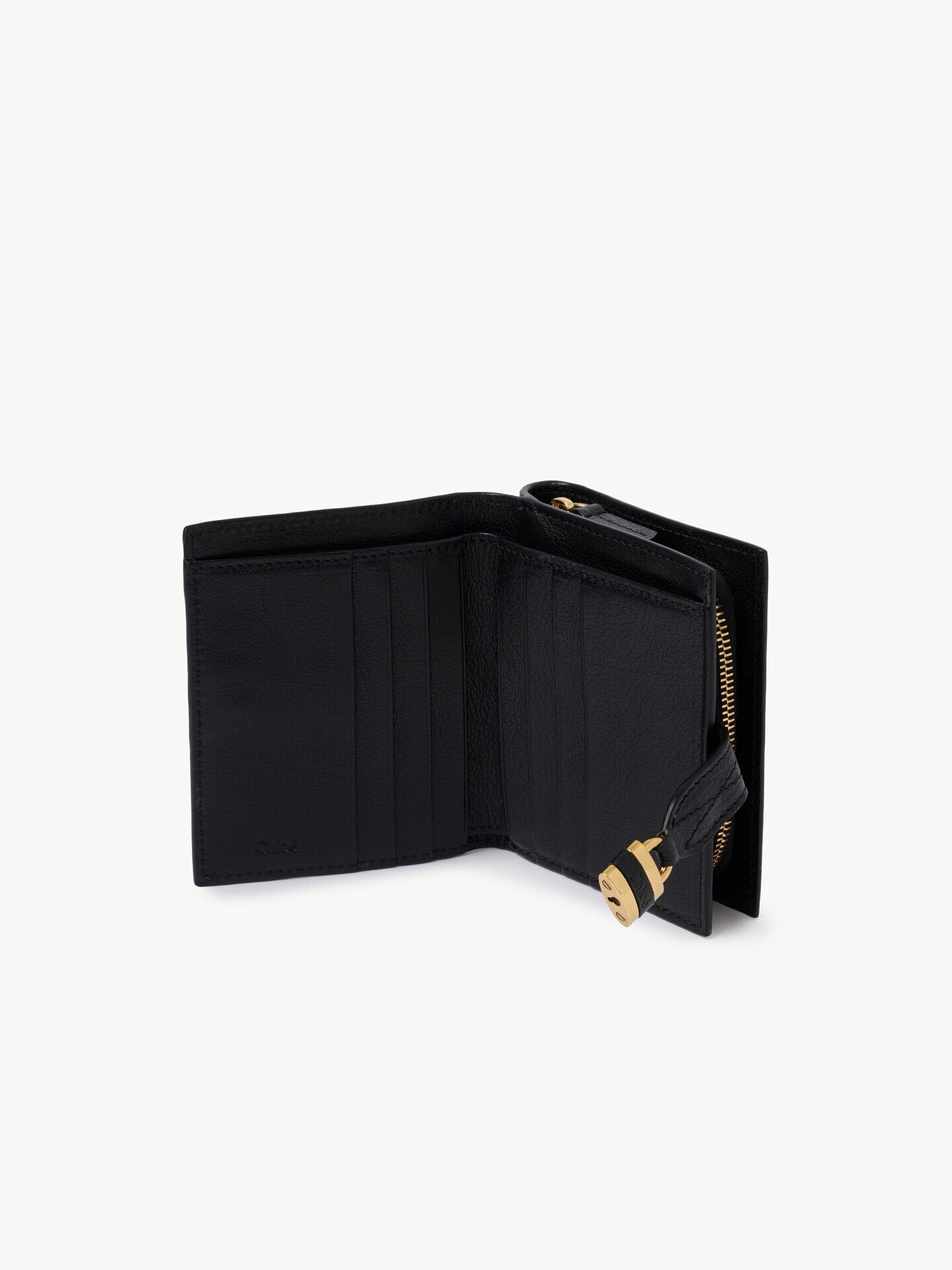 Paddington square wallet in grained leather - 4.0