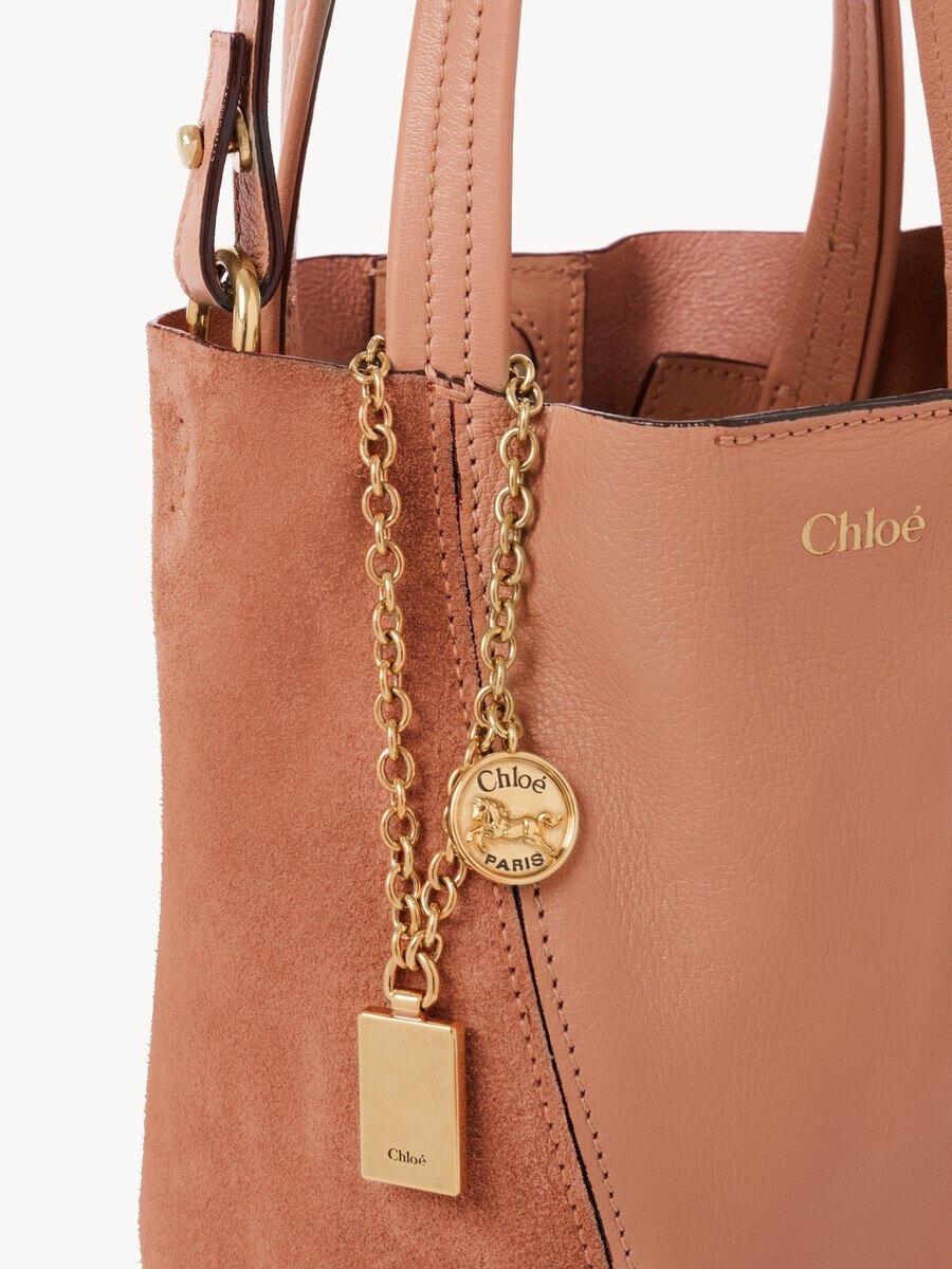 Small Chlo&eacute; Spin tote bag in grained & suede leather - 6