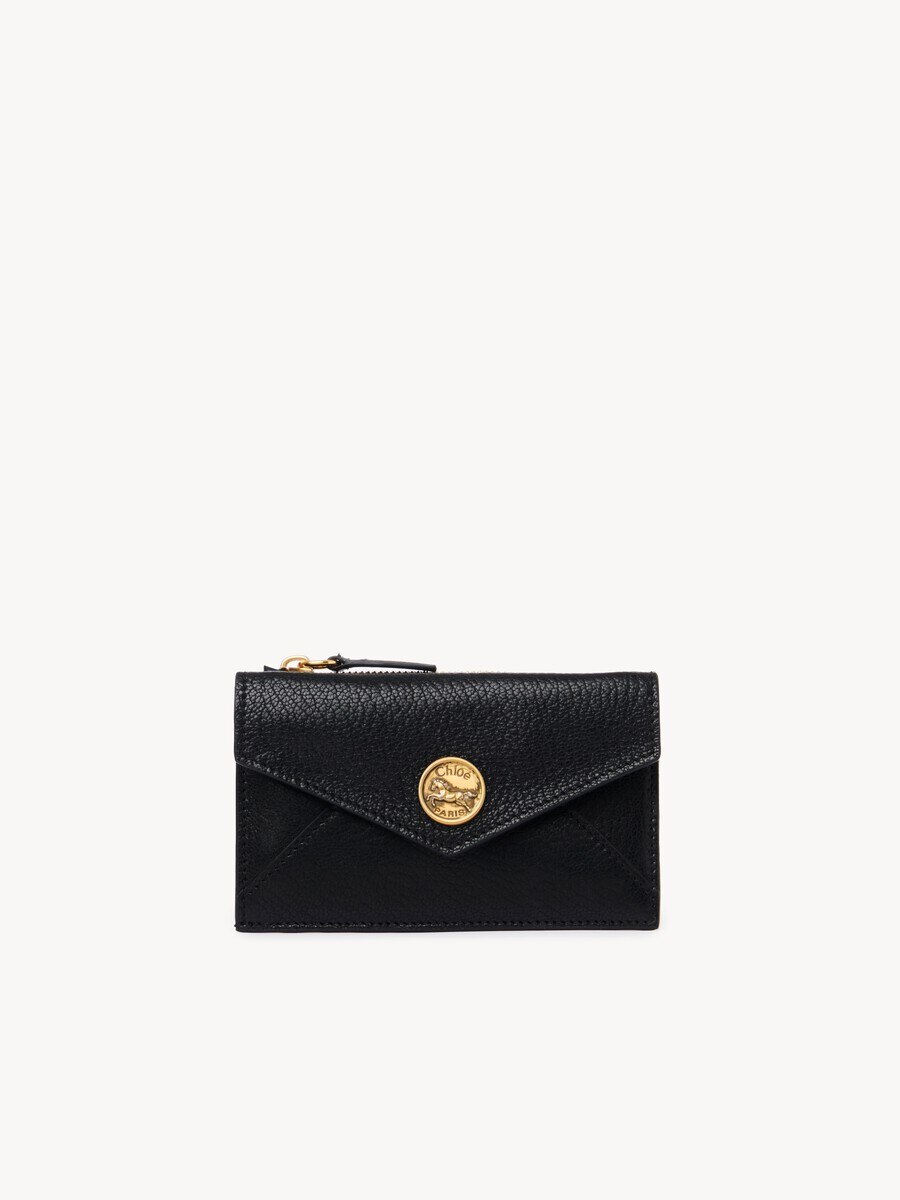 Cartera peque&ntilde;a Envelope con ranuras para tarjetas de cuero granulado - 2