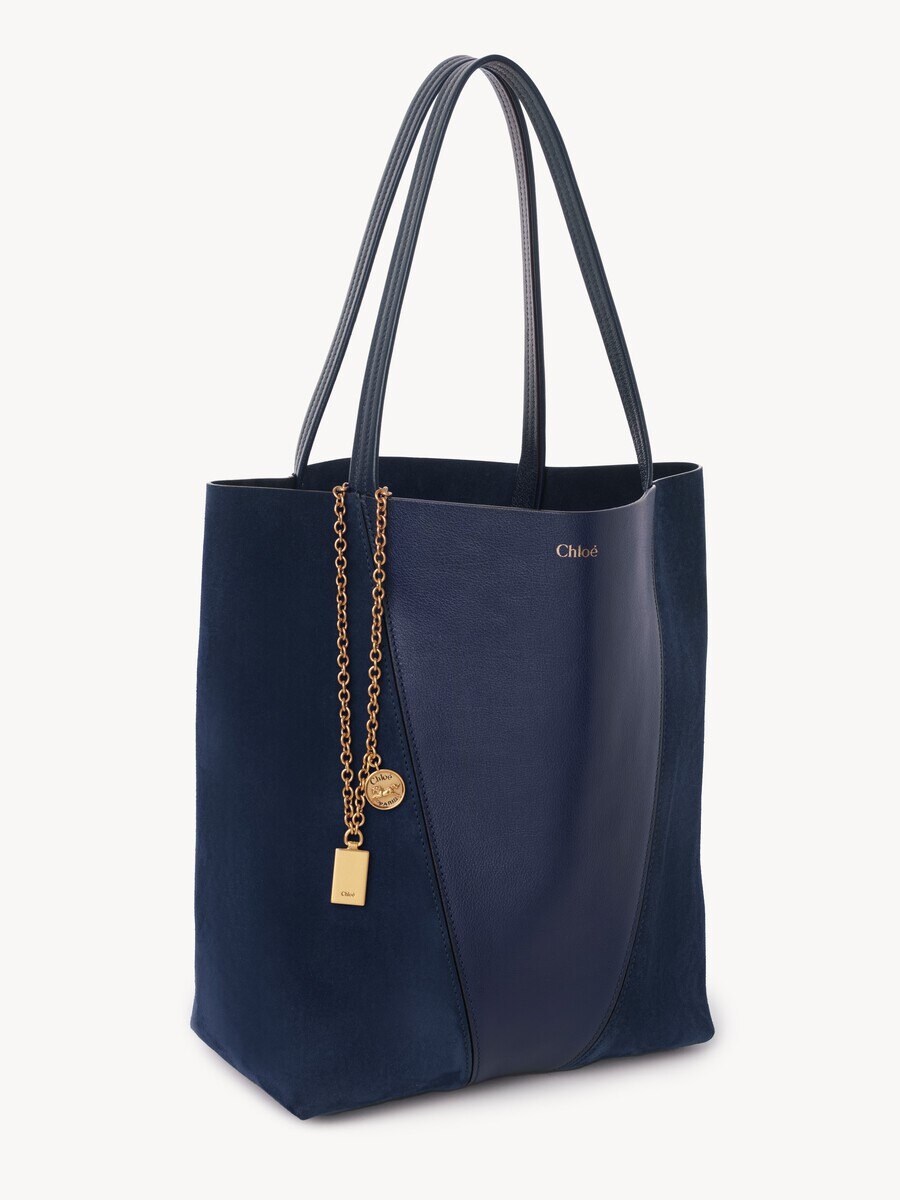 Chlo&eacute; Spin tote bag in grained & suede leather - 4