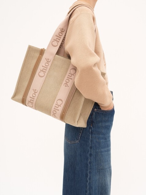 Woody tote bag in linen