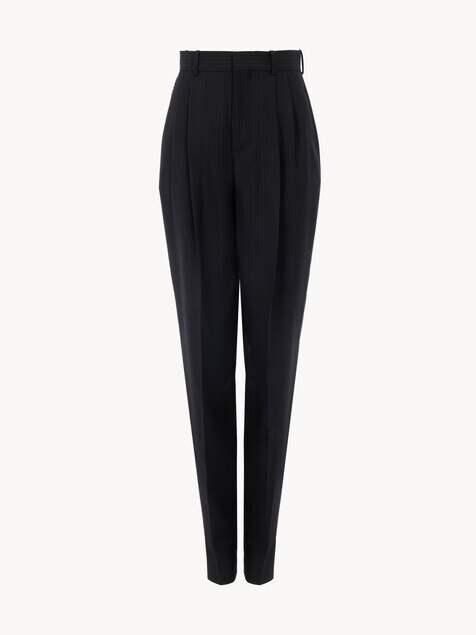 High-rise wide-leg pants in wool