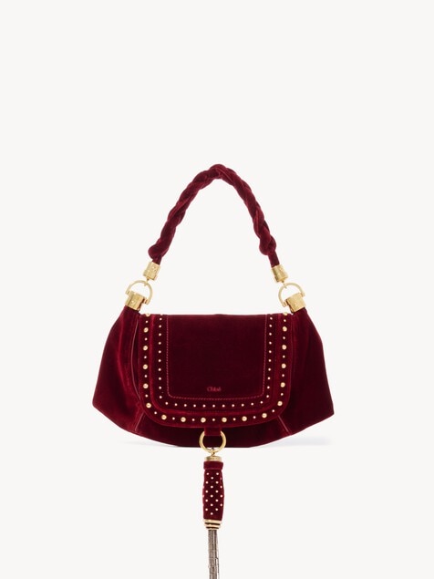 Bolso hobo Marcie Foulard peque&ntilde;o de terciopelo con tachuelas