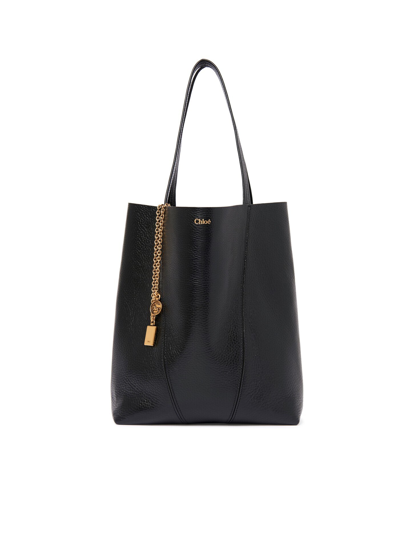 バッグ RE!ko グレインレザー製Chloé Spinトートバッグ ブラック - Chloé