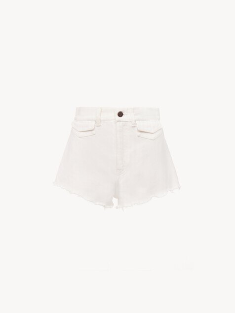 Mini short taille haute en denim