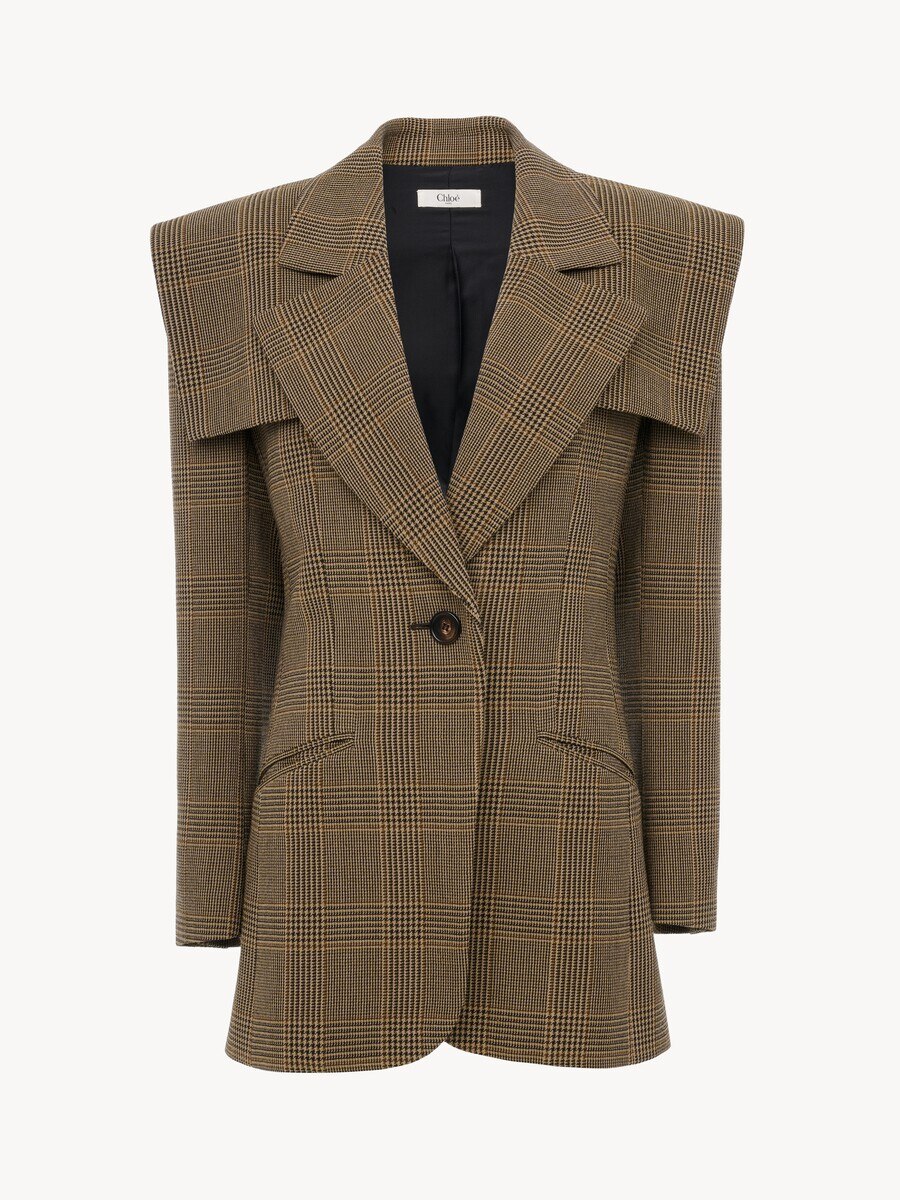 Single-breasted tailored jacket in Prince of Wales wool - 2