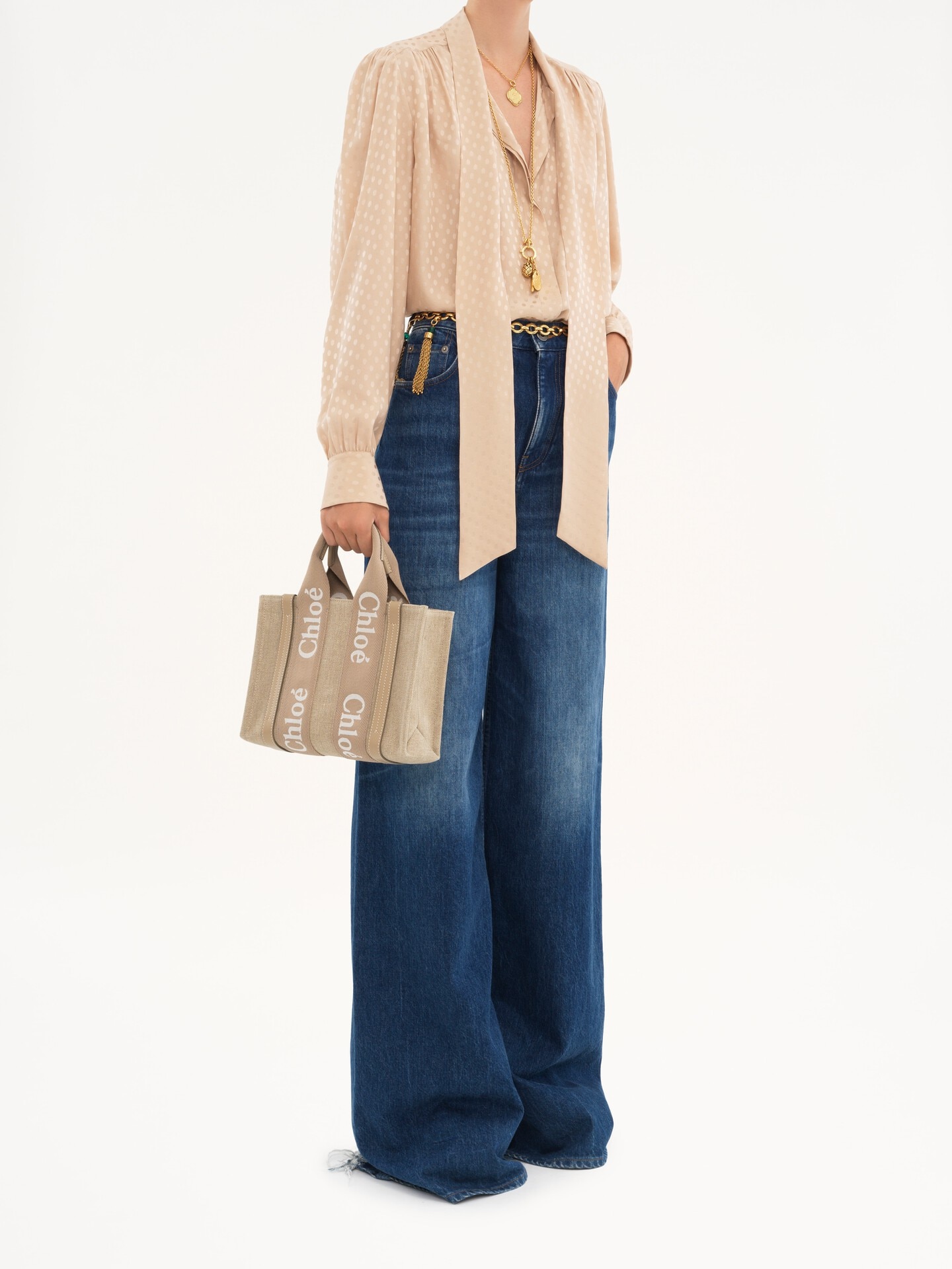 Petit sac cabas Woody en toile de lin - 8