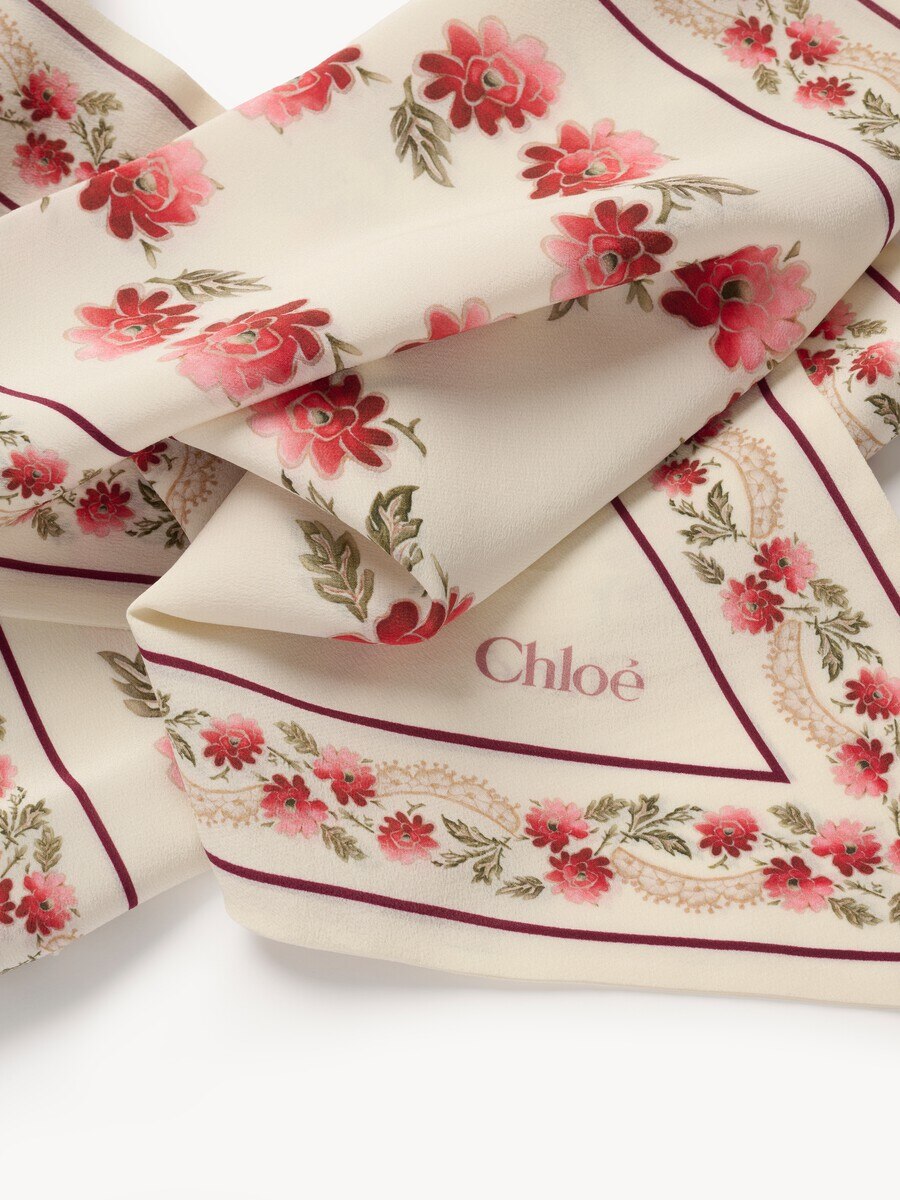 Pa&ntilde;uelo bandeau Chlo&eacute; Folk de crep&eacute; de seda - 4