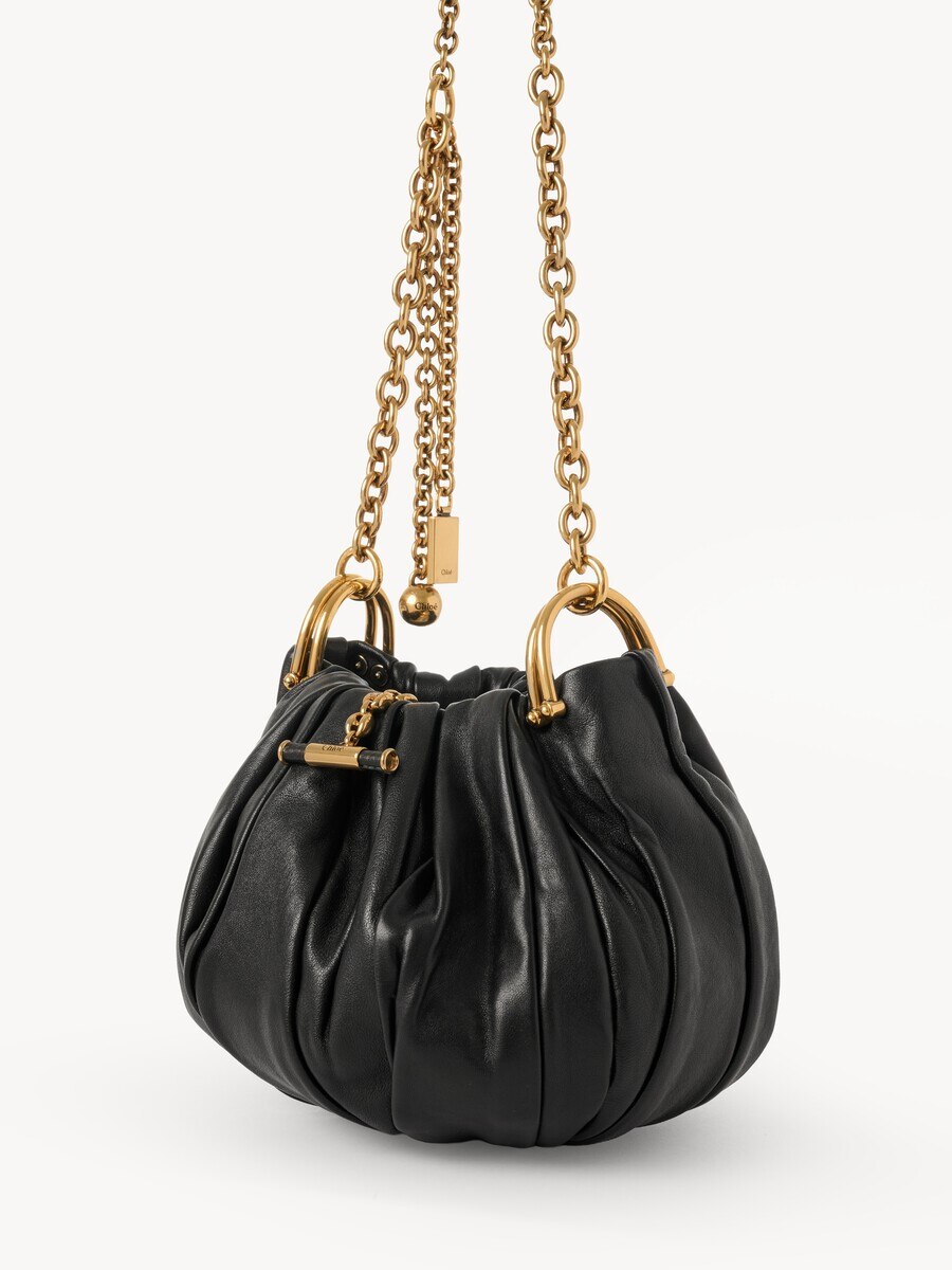 Chlo&eacute; Pliss&eacute; shoulder bag with chain in pleated leather - 4