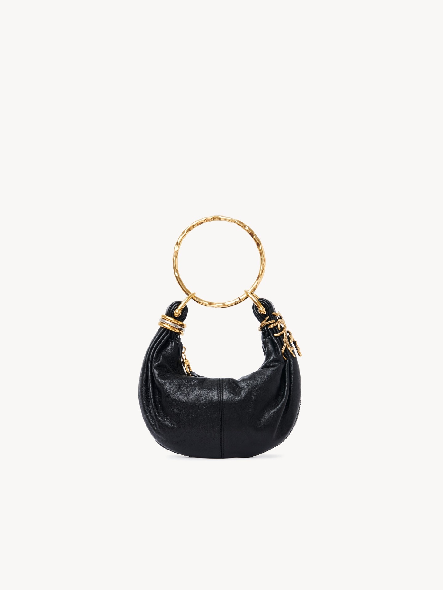 Mini Bracelet Hobo Bag aus genarbtem Leder - 5
