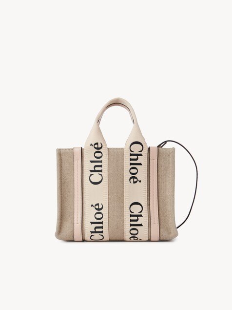 Small Woody tote bag in linen