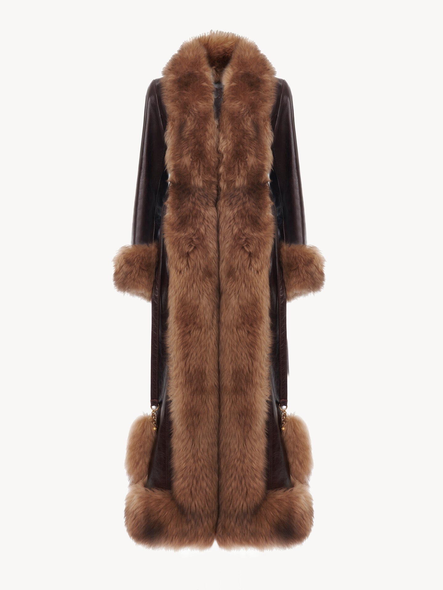 Manteau long droit en cuir - 2