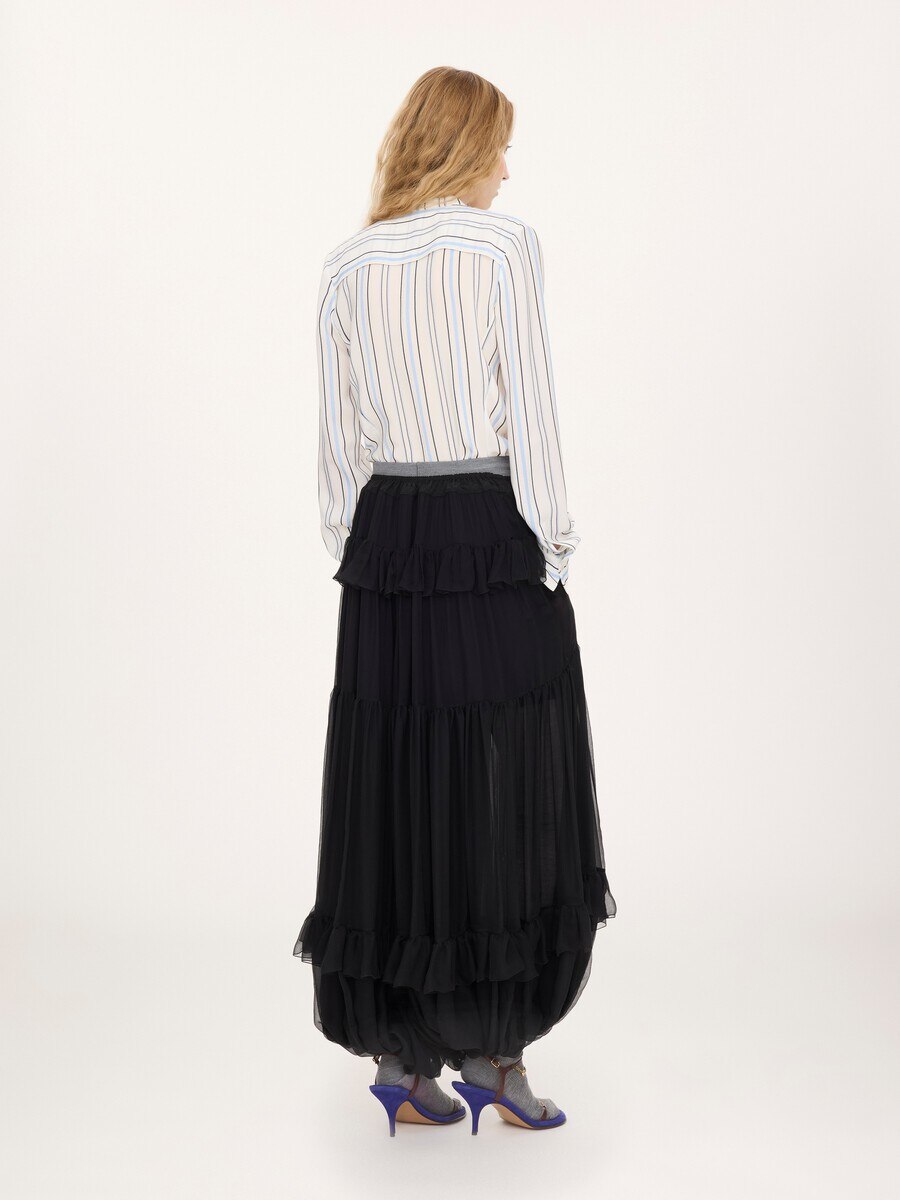 Fluid pleated pants in silk mousseline - 5