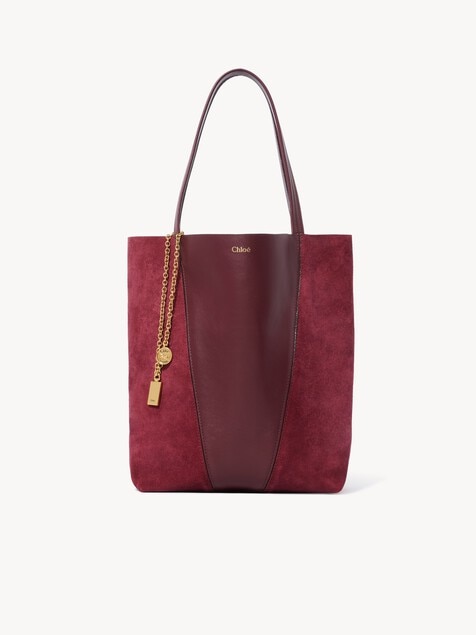Chlo&eacute; Spin tote bag in suede & soft leather