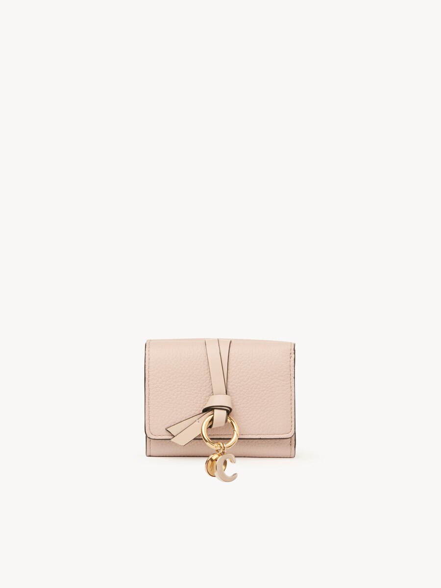 Mini Alphabet tri-fold in grained leather - 1