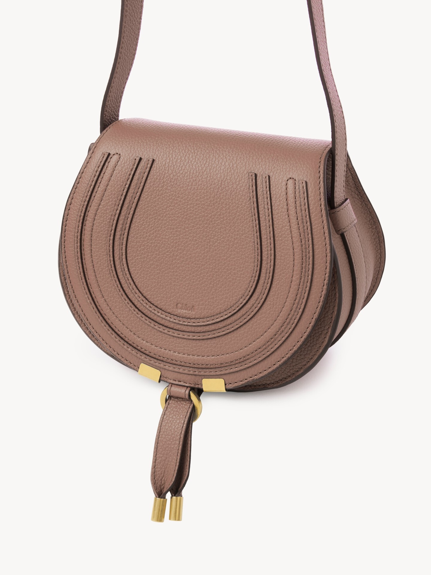 Small Marcie saddle bag in grained leather - 3