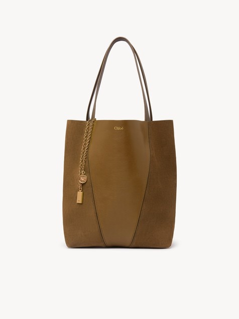 Chlo&eacute; Spin tote bag in grained & suede leather