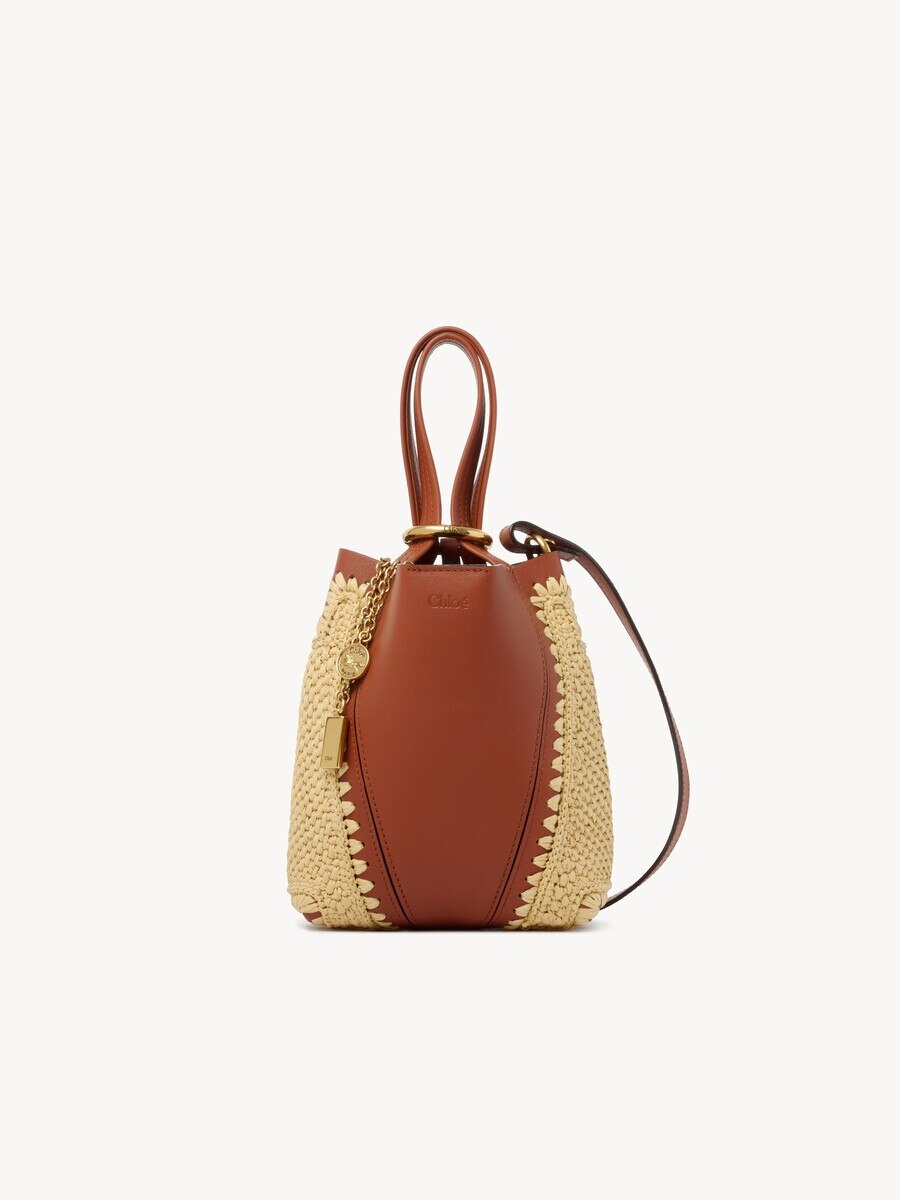 Bolso tote Chlo&eacute; Spin peque&ntilde;o de efecto rafia y cuero - 2