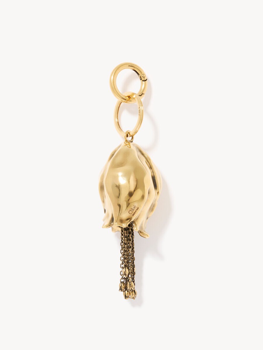 Chlo&eacute; Symbols Tulip & Mini Tulips key ring bag charm in brass - 1