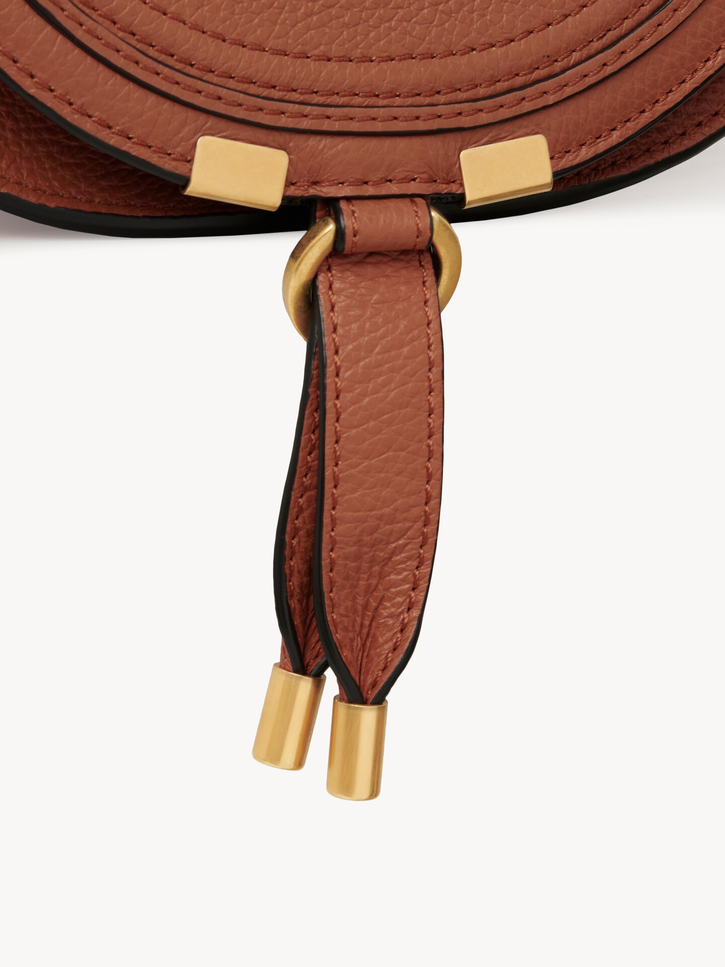 Small Marcie saddle bag in grained leather - 6.0