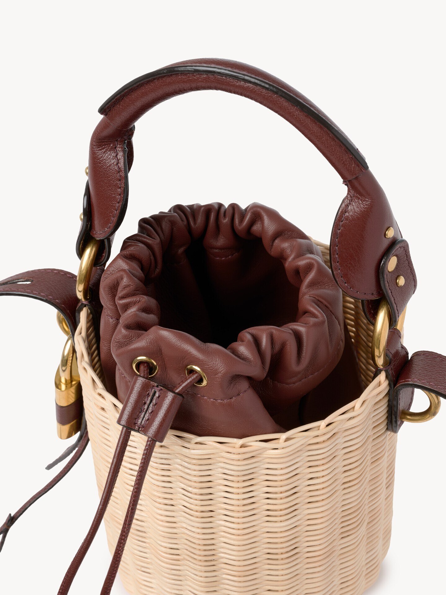 Small Paddington bucket bag in wicker - 5.0