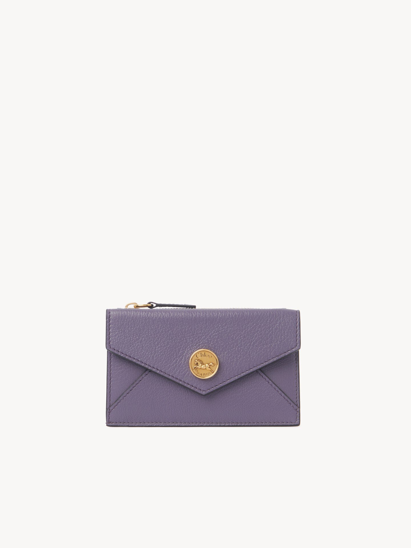 Small Envelope purse with card slots in grained leather - 2