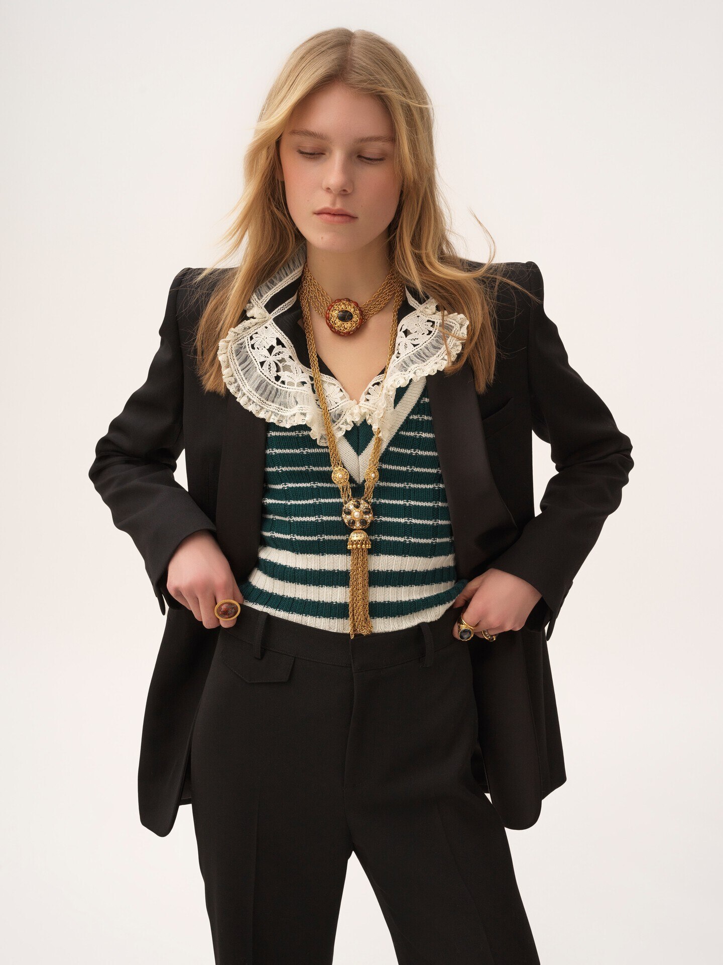 Veste de smoking en laine grain de poudre - 6