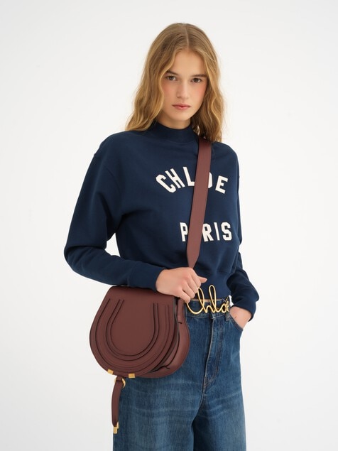 Borsa saddle Marcie in pelle granata