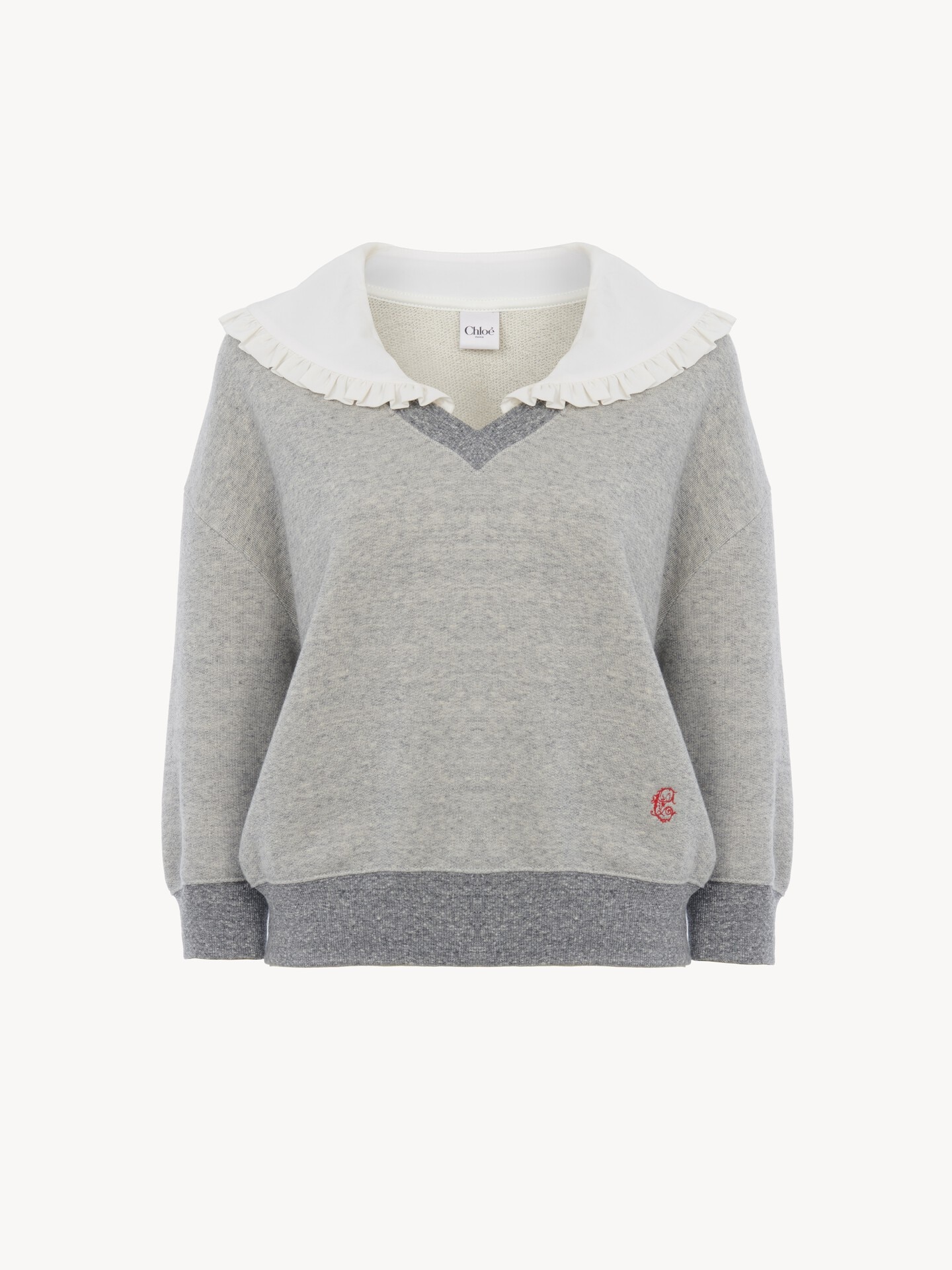 Jersey de cuello de felpa jaspeada - 2