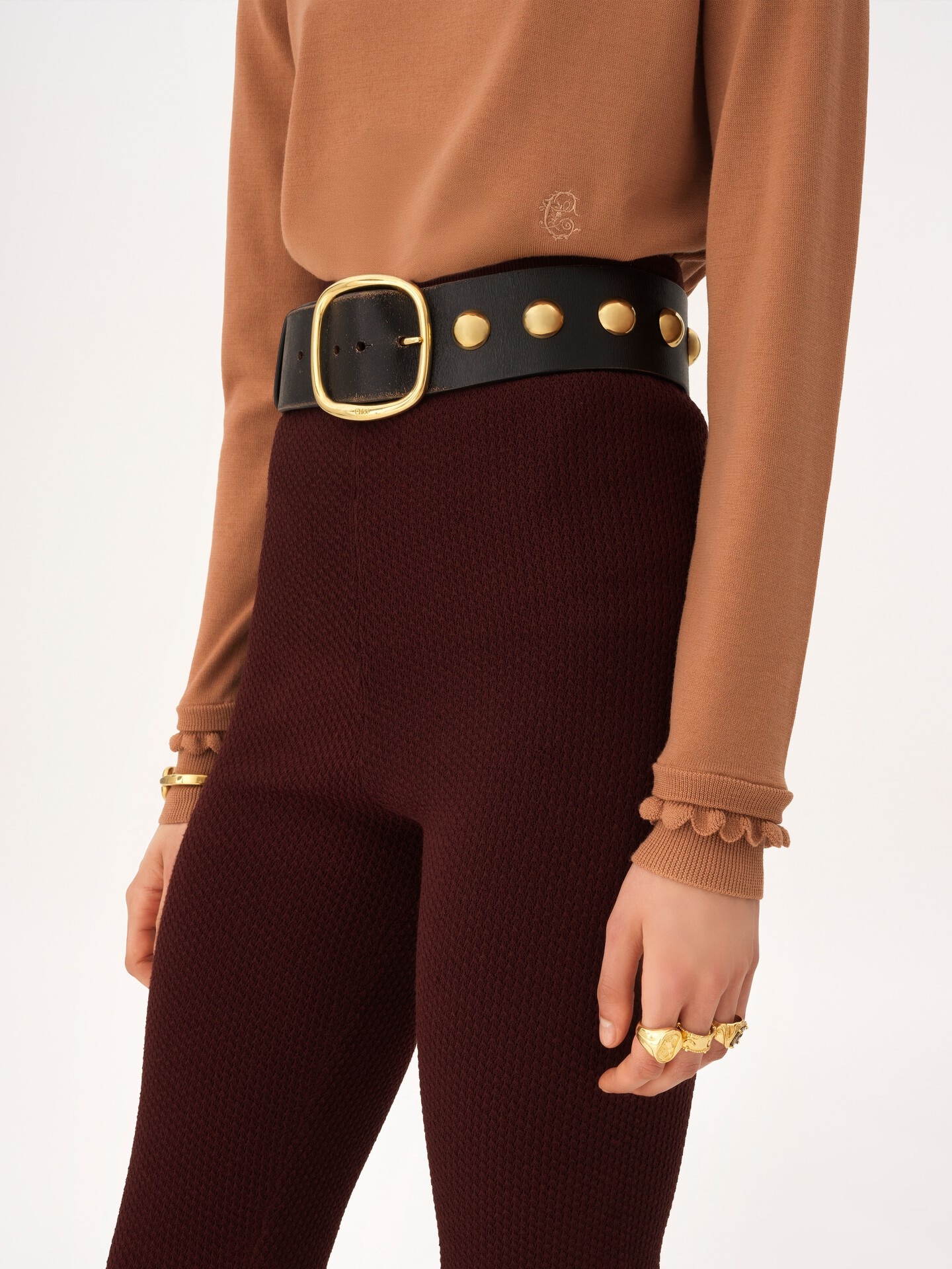 Pull col roul&eacute; en maille de laine m&eacute;rinos - 6